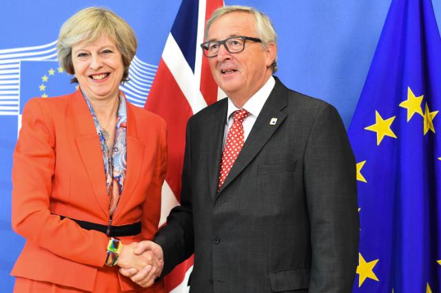 Jean-Claude Juncker, President of the EC, received Theresa May, British Prime Minister