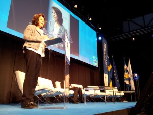 La commissaire Maria Damanaki prononce son discours liminaire lors de la conférence de 2012 sur la Journée maritime européenne