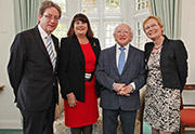 Left to right: Dr James Browne, President, NUIG, Commissioner, Michael D. Higgins, President of Ireland and Professor Dorothy Kelly, Executive Board Chair, Coimbra Group. © 2013, Mac Mahon Photography
