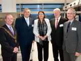 Cork City Lord Mayor Terry Shannon; Roland Pfleger, VP & GM Respiratory & Monitoring Solutions, Tyndall; Commissioner; Donal Balfe, VP Manufacturing, Tyndall and Roger Whatmore, Tyndall CEO at Tyndall National Institute