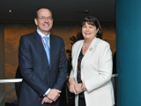 Andrew Witty, Chief Executive Officer of GlaxoSmithKline with the Commissioner