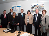 From left to right: Alban MaGinness, Stephen Moutray, Maeve McLaughlin, Patsy McGlone, Commissioner, Gordon Dunne and Sandra Overend