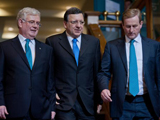 Left to right: Deputy Irish Prime Minister Eamon Gilmore, President José Manual Barroso and Irish Prime Minister Enda Kenny