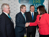 Left to right: Deputy Irish Prime Minister Eamon Gilmore, Irish Prime Minister Enda Kenny, President José Manual Barroso and the Commissioner