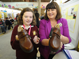 Commissioner together with a student from Presentation College Galway and her project 'Free feet', a device to reduce freezing of gait in Parkinson's disease