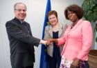 Ricardo Neiva Tavares , EU Ambassador to Brazil (left), Kristalina Georgieva and Ertharin Cousin © EU