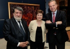 Vezhdi Rashidov, Bulgarian Minister for Culture and European Commissioner for International Cooperation, Humanitarian Aid and Crisis Response, Kristalina Georgieva and and General Communication Manager at KBC, Jan Gysels (c) EU