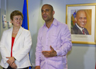 Haitian Prime Minister Laurent Lamothe, on the right, and Kristalina Georgieva © EU