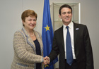 Manuel Valls, on the right, and Kristalina Georgieva © EU