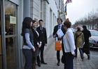 Nice to meet you! The welcoming committee at the College of Europe Bruges, where Kristalina Georgieva gave a lecture as part of The Balkans Week: From the Balkans with Love © EU