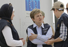 Kristalina Georgieva, in the center, visits Zaatari camp