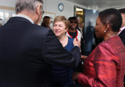 Embrace between Jan Eliasson and Kristalina Georgieva, in the presence of Ertharin Cousin and Valerie Amos (in the foreground, from left to right)