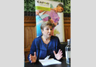 Kristalina Georgevia at CAFOD meeting (Catholic aid agency for England and Wales)
