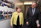 Discussion between Jean-Pascal Labille, on the right, and Kristalina Georgieva