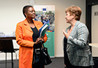 Discussion between Valerie Amos, on the left, and Kristalina Georgieva
