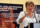 Commissioner Georgieva delivering a speech for the opening of the "Saints Cyril and Methodius and the Bulgarian alphabet" exhibition