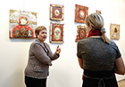 Kristalina Georgieva, on the right, visiting the painting exhibition "Spiritual roots"