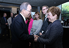 Commissioner Georgieva greets UN Secretary General Ban Ki-moon at the screening of the film 'A World Not Ours' in Brussels.