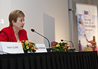 Commissioner Georgieva speaking at the first ever EU Resilience Forum. The forum was organised by European Commission's departments for Humanitarian Aid and Civil Protection (ECHO) and Development and Cooperation (DEVCO).