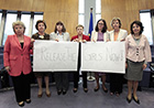 In solidarity with the over 200 girls kidnapped in Nigeria, Commissioners Georgieva, Reding, Kroes, Geoghegan-Quinn, Malmström, Hedegaard and Damanaki, called for their release