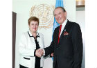 Here Commissioner Georgieva met with Jan Eliasson, Deputy Secretary General of the United Nations.