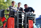 Kristalina Georgieva, Commissioner for International Cooperation, Humanitarian Aid and Crisis Response  and Christoph Unger, President of the Federal Office of Civil Protection and Disaster Assistance  on a rescue crane
