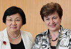 Roza Otunbayeva, President ad interim of Kyrgyzstan and Kristalina Georgieva – Kyrgyzstan, 02/07/2010 © EU