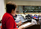Commissioner Georgieva giving a speech at the 'Prevention and Insurance of Natural Catastrophes' conference © EU