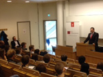 Maroš Šefčovič gives a lecture at Uppsala University, Sweden