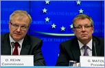 Mr György MATOLCSY, Hungarian Minister for National Economy (right), President of the Council - Commissioner Olli REHN © The Council of the European Union