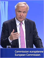 Vice President Rehn speaking at press conference © European Union Vice President Rehn speaking at press conference © European Union