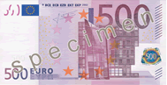 specimen notes €500