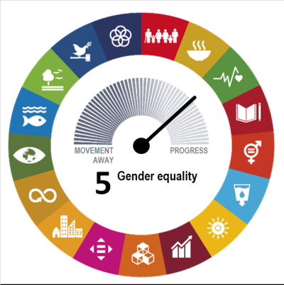 Goal-level assessment of SDG 5 on “Gender Equality” showing the EU has made significant progress during the most recent five-year period of available data.