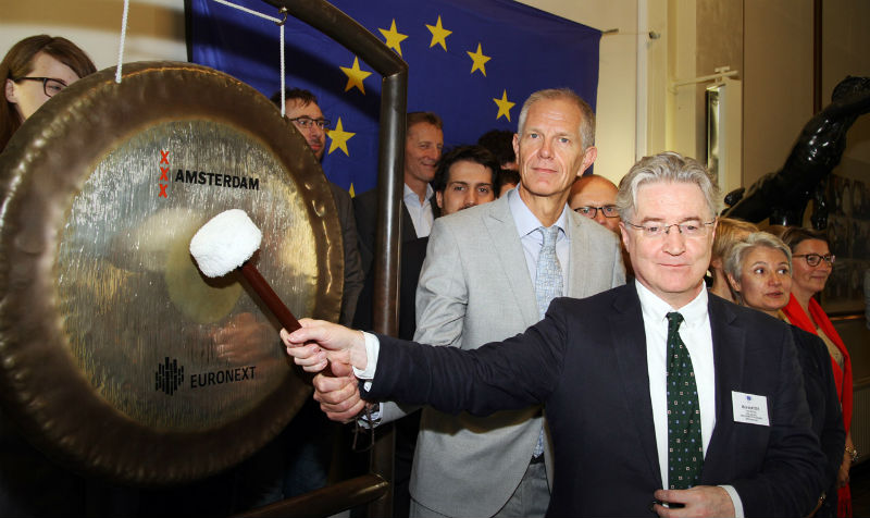 Bell Ceremony at the Amsterdam Stock Exchange