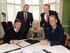 Minister Mary Mitchell-O'Connor with John Given-Chairman of Malin, Gerry Kiely, Head of the European Commission Representation, Kelly Martin CEO of Malin, and EIB Vice-President Andrew McDowell