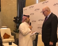 Commissioner Hogan taking part in a press conference in Riyadh