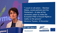 Visual quote from Commissioner Thyssen