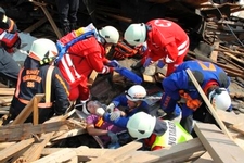 Rescue work following natural disaster