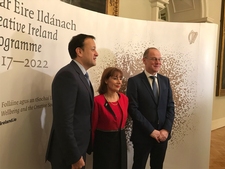 Taoiseach Leo Varadkar with Minister for Culture Josepha Madigan and Commissioner Navracsics