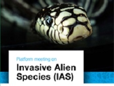 Poster of Invasive Alien Species meeting showing a snake
