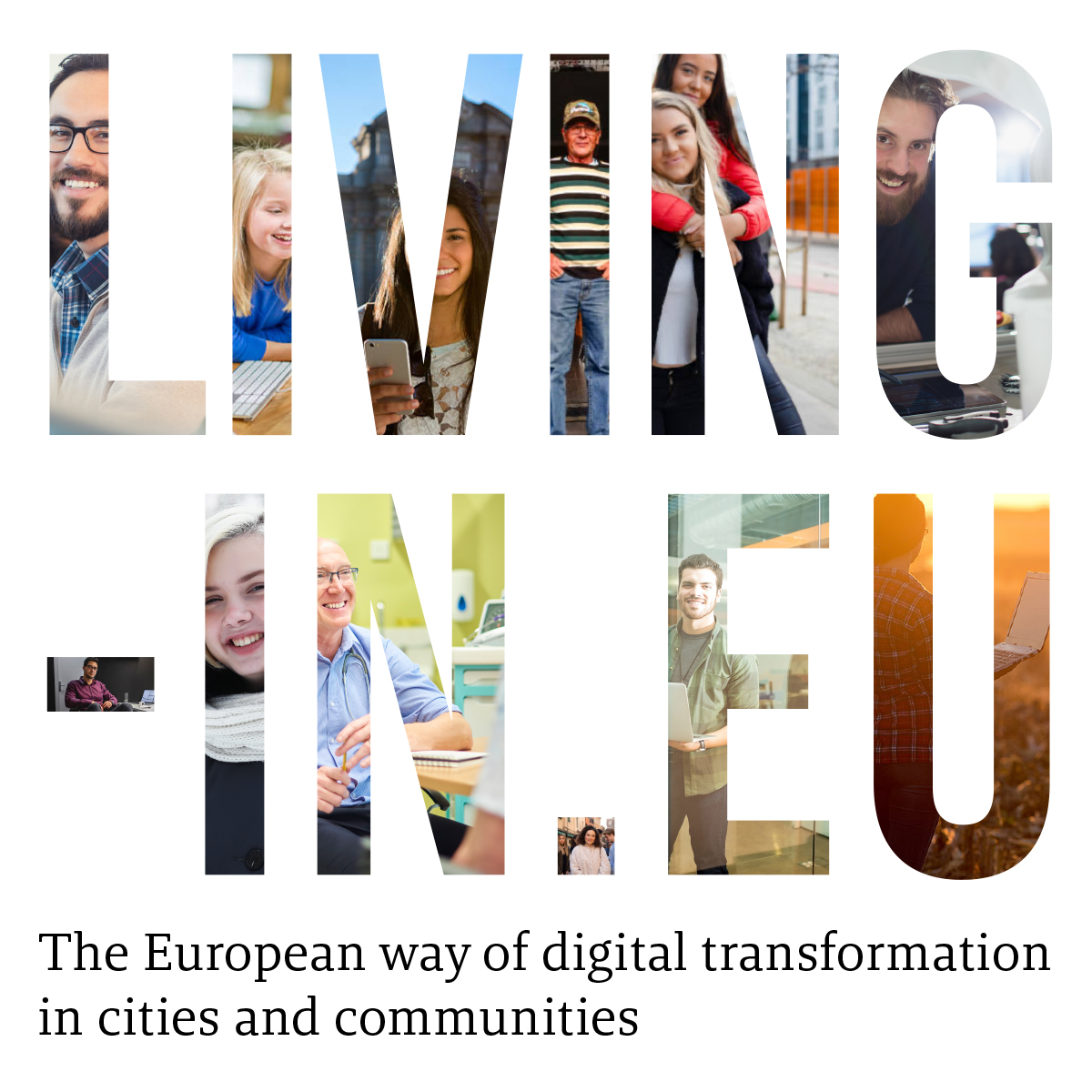 logo of living-in.eu movement, the European way of digital transformation in cities and communities