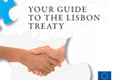 Håndslag og tekst "Din guide til Lissabontraktaten"