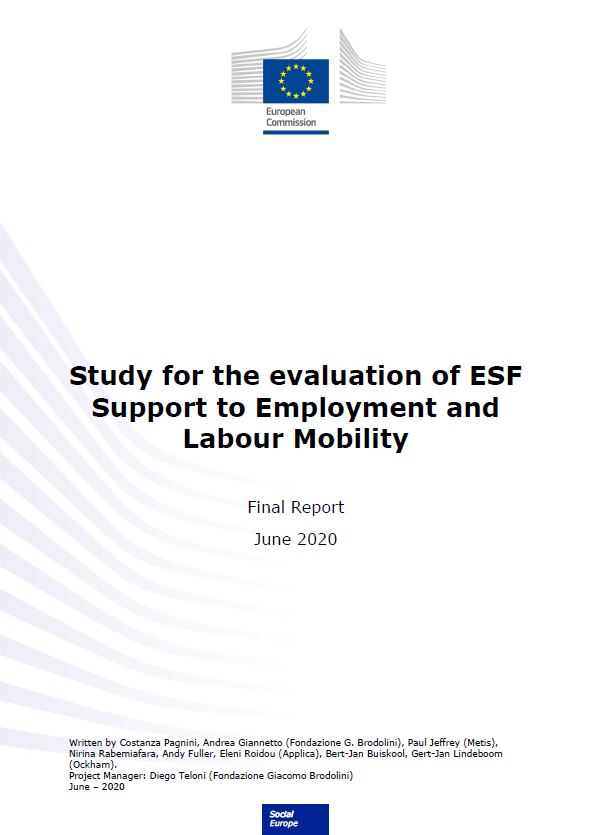 Study for the evaluation of ESF support to employment and labour mobility