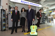 Vice-President Siim Kallas, Meglena Kuneva and Rainer Schwarz, CEO of Berlin Tegel Airport