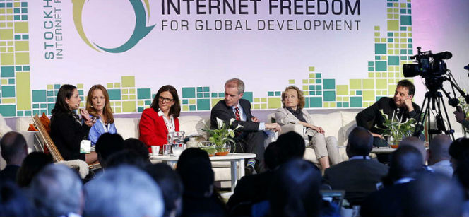 EU Commissioner Cecilia Malmström participating in a panel on freedom and security at the 2013 Stockholm Internet Forum. Photo: Swedish Ministry for Foreign Affairs