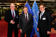 Lars Holmqvist, CLEPA CEO; Antonio Tajani, EC VP Tajani; Peter Tyroller, CLEPA President and Member of the Board of Management of Robert Bosch GmbH © CLEPA
