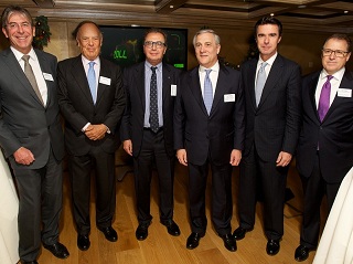 03/12/13 - Tajani at London conference. Michael Ward (Harrods), Carlos Falcó, Marqués de Griñón (Circulo Fortuny), Armando Branchini (ECCIA), Tajani, Spanish Minister Soria and Ben Hughes (Walpole). © European Union