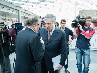 17/03/14 - Antonio Tajani with Giorgio Squinzi at the inauguration of Federazione ANIMA's event © Yuri Vazzola (ANIMA)
