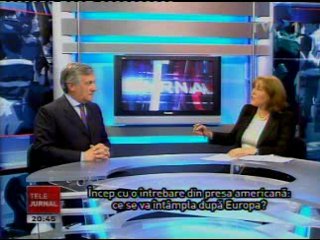 23/09/11 - Vice President Antonio Tajani on current crisis of Euro - Interview with Romania TV © tvr.ro