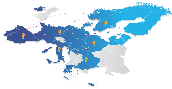 Europe nodes map